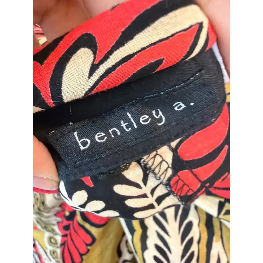 Bentley A. Floral Print Button Down Tunic Cotton Size 4 Good